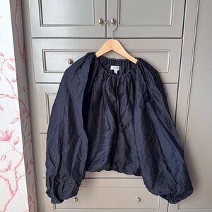 COS Charcoal Gathered Blouse